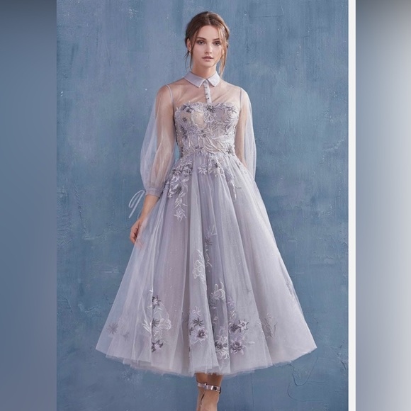 This is an andrea and leo couture tea length maxi dress. - Picture 1 of 3